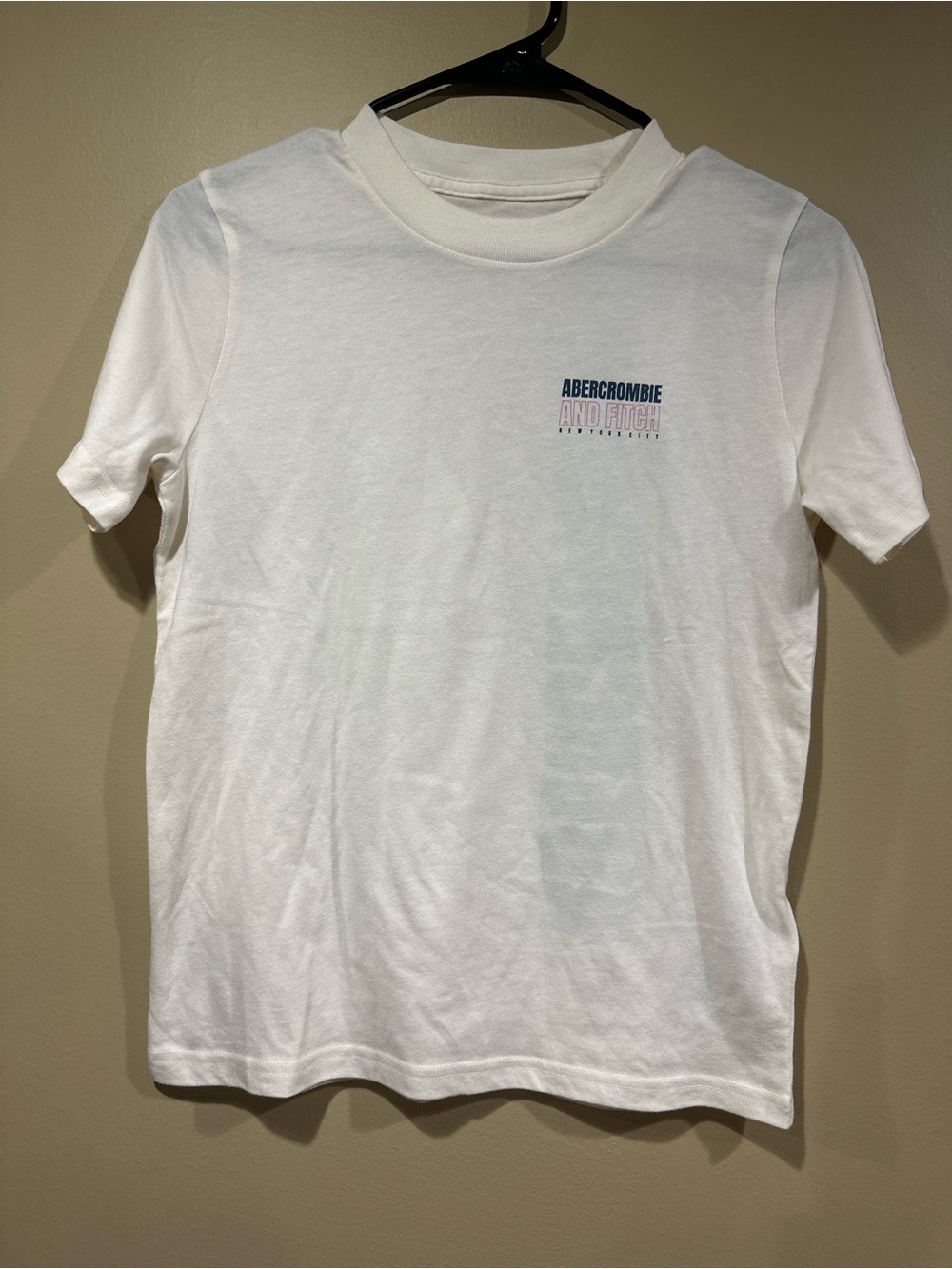 Abercrombie & Fitch White Short-Sleeve Logo Tee